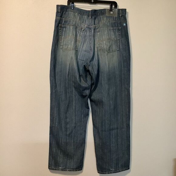 Azure love life vintage men retro y2k splattered abstract Art Wear Demin Jeans - Picture 2 of 11